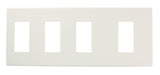 Leviton Renoir II Wall Plate 3 Narrow Dimmers And 1 Wide Dimmer All Fins Remain On White (AWP0F-31W)