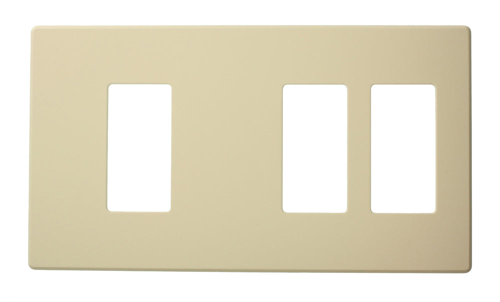 Leviton Renoir II Wall Plate 4 Narrow Dimmers And 1 Wide Dimmer All Fins Remain On White (AWP0F-41W)