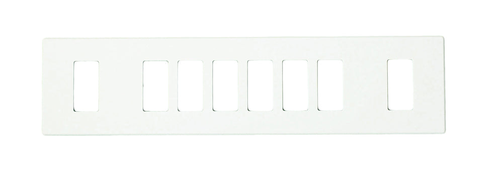 Leviton Renoir II Wall Plate 6 Narrow Dimmers And 2 Wide Dimmers Standard Fins Removed White (AWP00-62W)