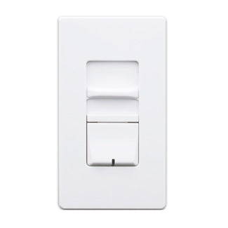 Leviton Renoir II Fan Speed Control Wattage/VA 600/1150/1385 Voltage 120/230/277 Preset Slide Neutral Required White (AWSMT-QAW)