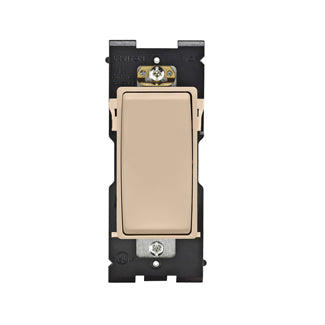 Leviton Renu 15A 120/277VAC Switch For Single-Pole Applications Dapper Tan (RE151-DT)