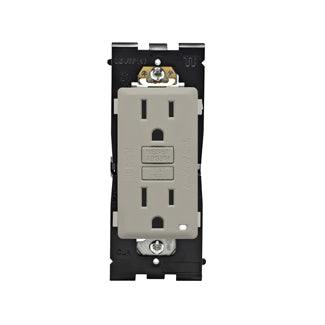 Leviton Renu 15A Tamper-Resistant Self-Test Smartlock GFCI Receptacle 125V NEMA 5-15R Wood Smoke (RGF15-WS)