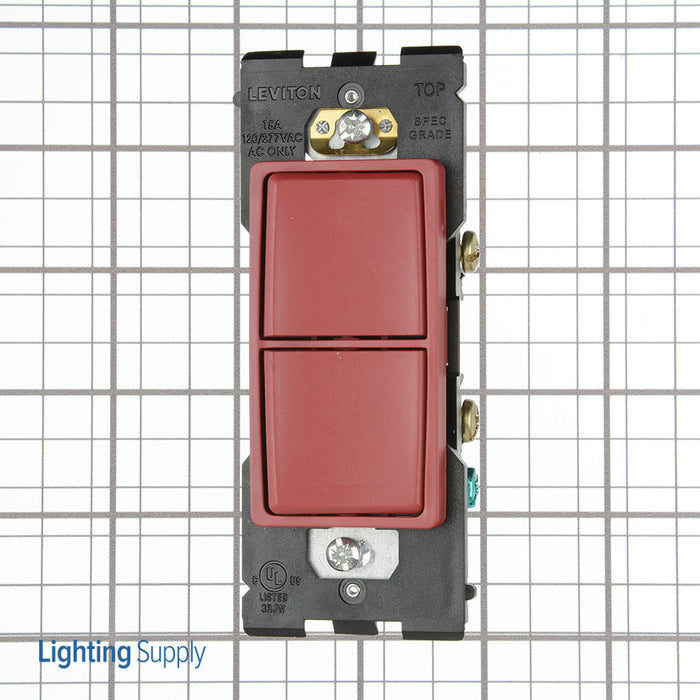 Leviton Renu Combination Switch For Single-Pole Applications 15A-120/277VAC Red Delicious (RE634-RE)