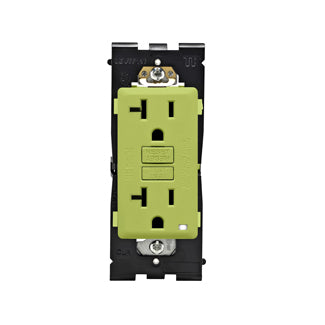 Leviton Renu 20A Tamper-Resistant Self-Test SmarlockPro GFCI Receptacle 20A 125V NEMA 5-20R Side Wired/Back Wired Granny Smith Apple (RGF20-GS)
