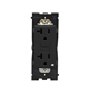 Leviton Renu 20ATamper-Resistant Self-Test SmartlockPro GFCI Receptacle 20A/125V NEMA 5-20R Side Wired/Back Wired Onyx Black (RGF20-OB)