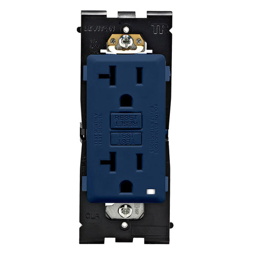 Leviton Renu 20A Tamper-Resistant Self-Test SmarlockPro GFCI Receptacle 20A 125V NEMA 5-20R Side Wired/Back Wired Rich Navy (RGF20-RN)