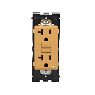Leviton Renu 20A Tamper-Resistant Self-Test SmarlockPro GFCI Receptacle 20A 125V NEMA 5-20R Side Wired/Back Wired Toasted Coconut (RGF20-TC)