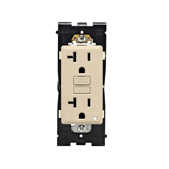 Leviton Renu 20A Tamper-Resistant Self-Test SmarlockPro GFCI Receptacle 20A 125V NEMA 5-20R Side Wired/Back Wired Whispering Wheat (RGF20-WG)