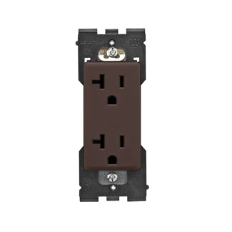 Leviton Renu Tamper-Resistant Duplex Receptacle/Outlet 20 Amp 125V NEMA 5-2R Side And Back Wired Walnut Bark (RER20-WB)