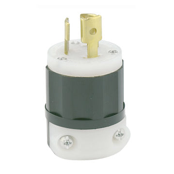 Leviton 15 Amp 277V NEMA L7-15P 2P 3W Locking Plug Industrial Grade Grounding RoHs Compliant Black-White (4770-CJ)
