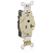 Leviton Single Receptacle Outlet Heavy-Duty Industrial Spec Grade Smooth Face 20 Amp 125V Back Or Side Wire NEMA 5-20R 2-Pole 3-Wire Self Grounding Ivory (5361-I)