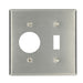 Leviton 2-Gang 1-Toggle 1-Single 1.406 Inch Diameter Device Combination Wall Plate Standard Size 430 Stainless Steel Device Mount (84007)