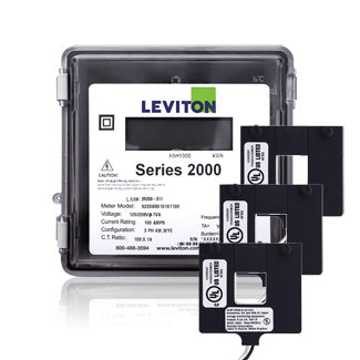 Leviton Series 2000 Submeter 277/480V 3P/4W 100A Outdoor kWh Meter Kit With 3 Split Core Current Transformers (2O480-1W)