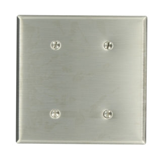 Leviton 2-Gang No Device Blank Wall Plate Standard Size 302 Stainless Steel Strap Mount (84034-40)