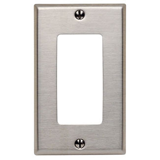 Leviton 1-Gang Decora/GFCI Device Decora Wall Plate/Faceplate Standard Size 302 Stainless Steel Device Mount (84401-40)