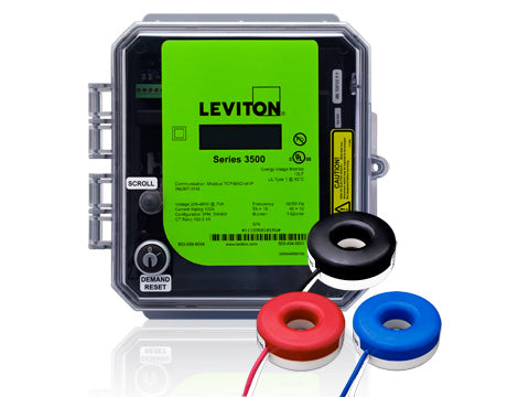 Leviton Modbus TCP/BACnet IP Outdoor Series 3500 Multi-Function Universal Voltage (208-480VAC) 3 Phase 3W/4W Meter Kits With Current Transformers (3OUMT-2SM)