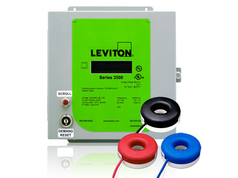 Leviton Modbus TCP/BACnet IP Indoor Series 3500 Multi-Function Universal Voltage (208-480VAC) 3 Phase 3W/4W Meter Kits With Current Transformers (3KUMT-1SM)