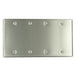 Leviton 4-Gang No Device Blank Wall Plate Standard Size 302 Stainless Steel Box Mount (84064-40)