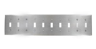 Leviton 10-Gang Toggle Device Switch Wall Plate Standard Size 302 Stainless Steel Device Mount (84050-40)