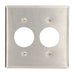 Leviton 2-Gang Single 1.406 Inch Hole Device Receptacle Wall Plate Standard Size 302 Stainless Steel Device Mount (84052-40)
