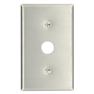 Leviton 1-Gang .625 Inch Hole Device Telephone/Cable Wall Plate Standard Size 302 Stainless Steel Strap Mount (84037-40)