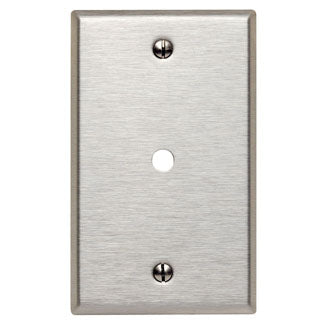 Leviton 1-Gang .312 Inch Hole Device Telephone/Cable Wall Plate Standard Size 430 Stainless Steel Box Mount Stainless Steel (84013)