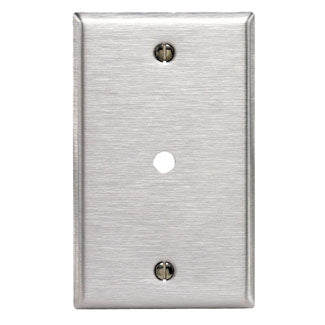 Leviton 1-Gang .312 Inch Hole Device Telephone/Cable Wall Plate Standard Size 302 Stainless Steel Box Mount Stainless Steel Fam (84013-40)