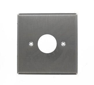 Leviton 2-Gang Single 1.406 Inch Diameter Center Device Receptacle Wall Plate Standard Size 302 Stainless Steel Device Mount (84092-40)