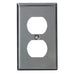 Leviton 1-Gang Duplex Device Receptacle Wall Plate Standard Size 302 Stainless Steel Device Mount Stainless Steel Brushed Finish (84003-40)