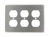 Leviton 3-Gang Duplex Device Receptacle Wall Plate Standard Size 302 Stainless Steel Device Mount (84030-40)