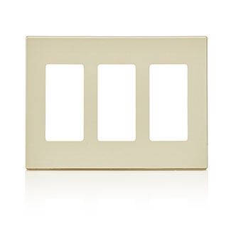 Leviton 3-Gang Decora Plus Screwless Snap-On Wall Plate/Faceplate Light Almond (80311-ST)