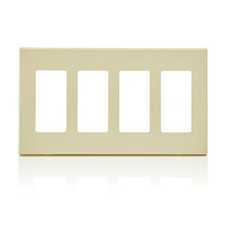 Leviton 4-Gang Decora Plus Device Decora Wall Plate/Faceplate Screwless Polycarbonate Snap-On Mount Screwless Subplate Ivory (80312-SI)