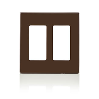 Leviton 2-Gang Decora Plus Device Decora Wall Plate/Faceplate Screwless Polycarbonate Snap-On Mount Brown (80309-S0)