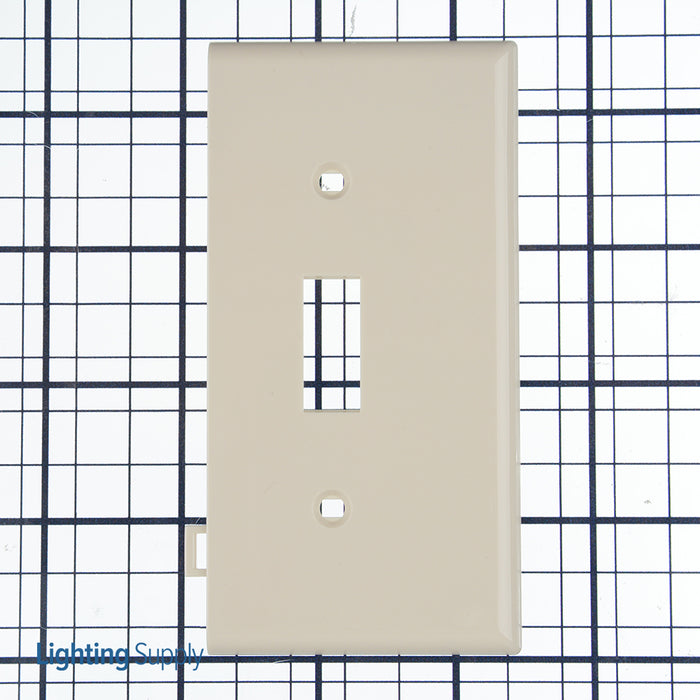 Leviton Sectional Wall Plate Toggle Opening End Panel Light Almond (PSE1-T)