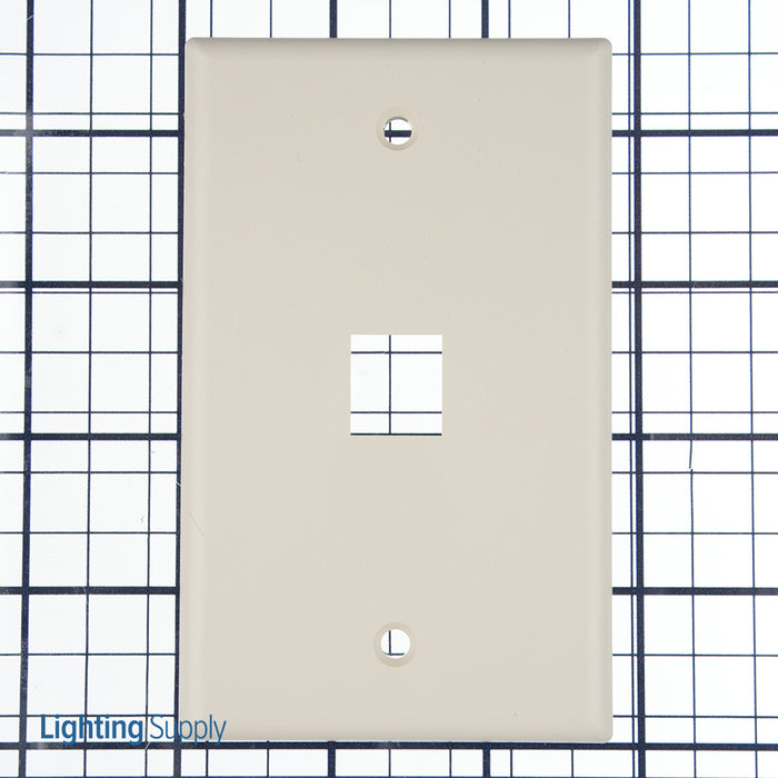 Leviton 1-Gang QuickPort Wall Plate 1-Port Light Almond (41080-1TP)