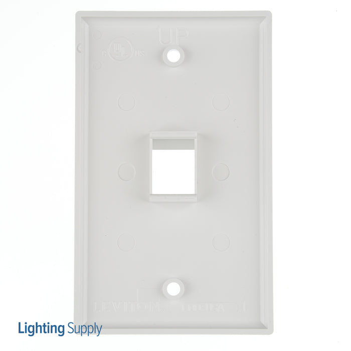 Leviton 1-Gang QuickPort Wall Plate 1-Port White (41080-1WP)