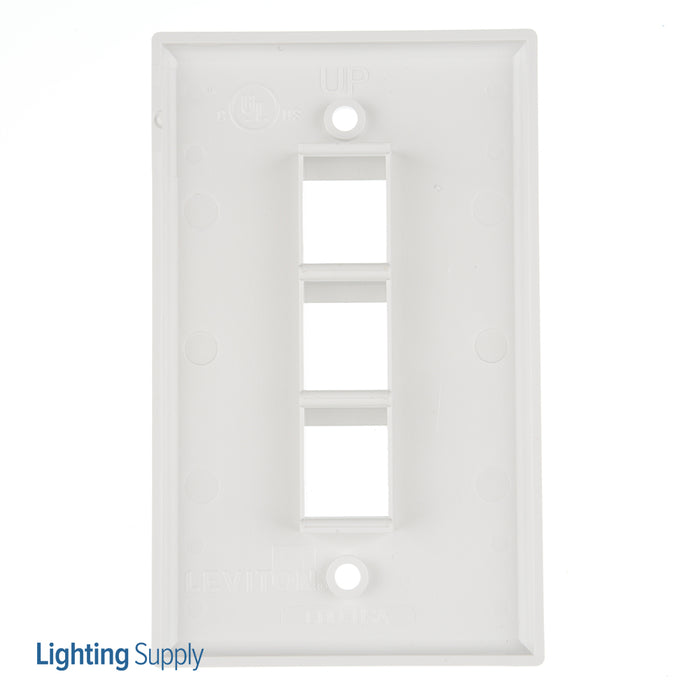 Leviton 1-Gang QuickPort Wall Plate 3-Port White (41080-3WP)