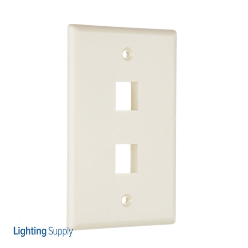Leviton 1-Gang QuickPort Wall Plate For Large Connectors 2-Port Light Almond 1-Gang QuickPort Wall Plates For Large Connectors (41080-2TL)