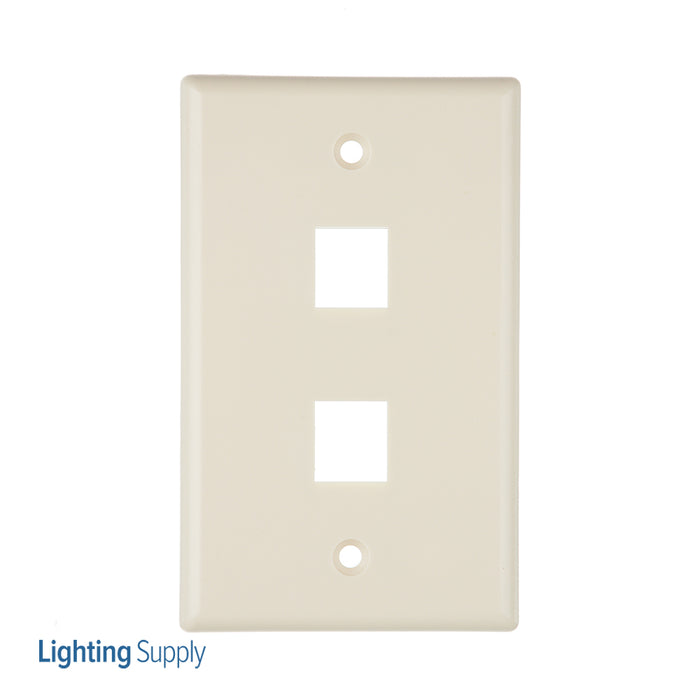 Leviton 1-Gang QuickPort Wall Plate For Large Connectors 2-Port Light Almond 1-Gang QuickPort Wall Plates For Large Connectors (41080-2TL)