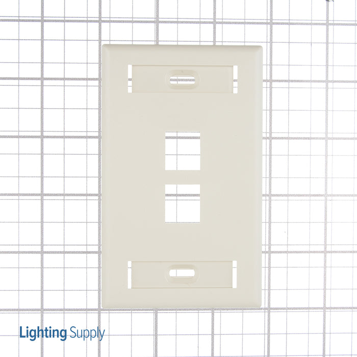 Leviton 1-Gang QuickPort Wall Plate With ID Windows 2-Port Light Almond (42080-2TS)