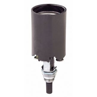 Leviton Incandescent Lamp Holder Bottom Turn Knob Switch Candelabra Medium Base 660W-250V Double Leg Bracket Assembly Pinned To Socket (4155-53)