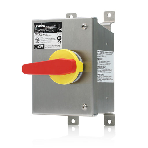 Leviton Slope Top Non-Fused Disconnect Switch 30A-600V Stainless Steel Enclosure (MDS3-ST)