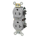 Leviton Duplex Receptacle Outlet Heavy-Duty Industrial Spec Grade Smooth Face 20 Amp 125V Side Wire NEMA 5-20R 2-Pole 3-Wire Gray (5342-GY)