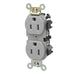 Leviton Duplex Receptacle Outlet Heavy-Duty Industrial Spec Grade Smooth Face 15 Amp 125V Side Wire NEMA 5-15R 2-P Gray (5242-GY)