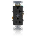 Leviton Duplex Receptacle Outlet Heavy-Duty Industrial Spec Grade Smooth Face 20 Amp 125V Back Or Side Wire NEMA 5-20R Black (5352-E)