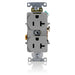 Leviton Duplex Receptacle Outlet Heavy-Duty Industrial Spec Grade Smooth Face 20 Amp 125V Back Or Side Wire NEMA 5-20R Gray (5352-GY)