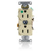 Leviton Duplex Receptacle Outlet Heavy-Duty Hospital Grade Smooth Face 15 Amp 125V Back Or Side Wire NEMA 5-15R 2-Pole 3-Wire Ivory (8200-HI)