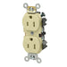 Leviton Duplex Receptacle Outlet Heavy-Duty Industrial Spec Grade Smooth Face 15 Amp 125V Side Wire NEMA 5-15R 2-P Ivory (5242-I)