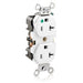 Leviton Duplex Receptacle Outlet Extra Heavy-Duty Hospital Grade Smooth Face 20 Amp 125V Back Or Side Wire NEMA 5-20R 2-Pole 3-Wire White (8300-W)