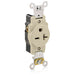 Leviton Single Receptacle Outlet Heavy-Duty Industrial Spec Grade Smooth Face 20 Amp 250V Back Or Side Wire NEMA 6-20R Ivory (5461-I)